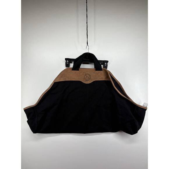 Vintage Eddie Bauer Suede Denim‎ Leather Log Firewood Tote Carrier Wrap Bag RARE - Picture 6 of 7